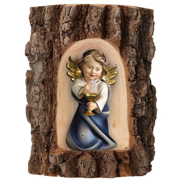 Heart Angel with calyx in Grotto elm - Colored Blue