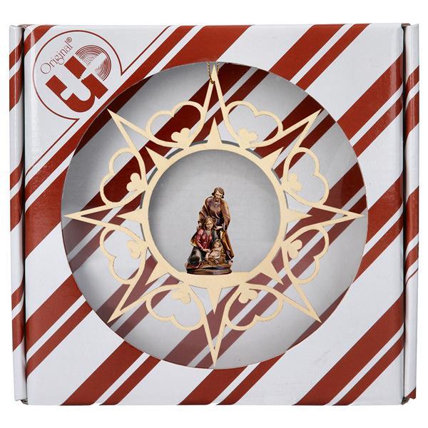 Nativity Baroque Heart Star + Gift box - Colored