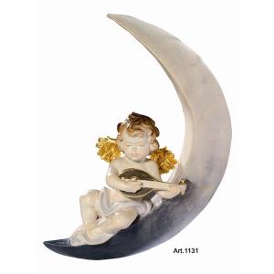 Angel on the moon with lute